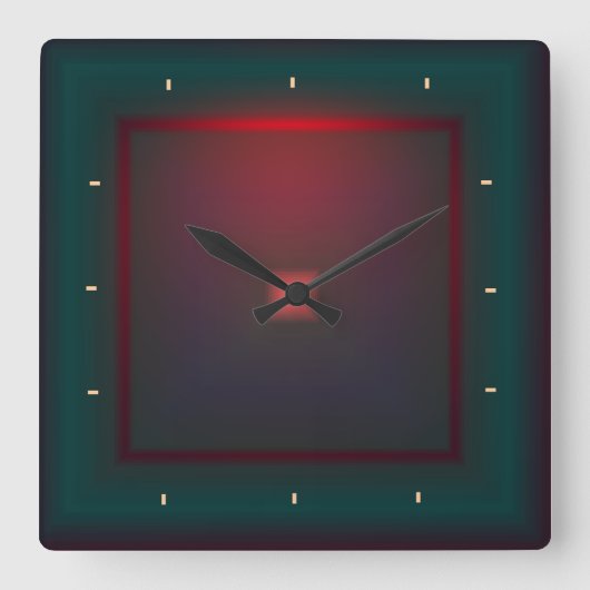 照明付き緑と赤>壁時計 スクエア壁時計 (正面)