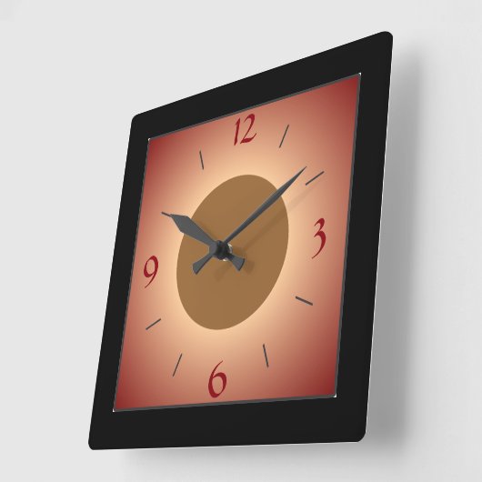 照明付き赤/タン/黄色の壁時計 スクエア壁時計 (傾斜)