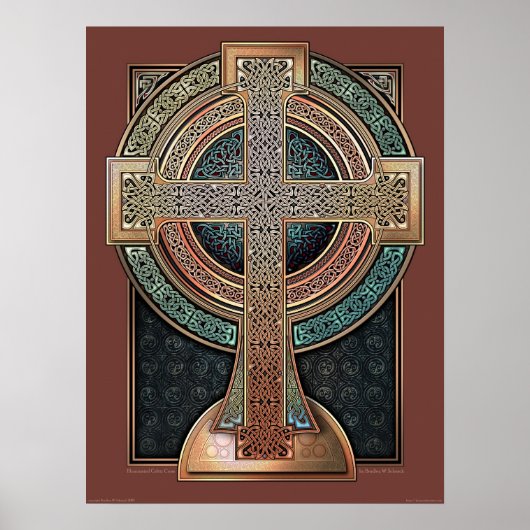 照明付きCeltic Crossポスター（18x24インチ） ポスター (正面)