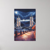 照明付素晴らしきタワーのあるロンドンのナイトシーン キャンバスプリント (正面)