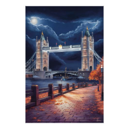 照明付素晴らしきタワーのあるロンドンのナイトシーン フォトプリント           