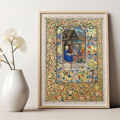 照明出生シーン中世バイブルのポスター 箔ポスター