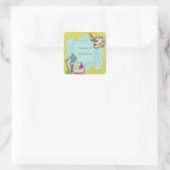 照明勉強パーソナライズされた蔵書票シール スクエアシール (バッグ)