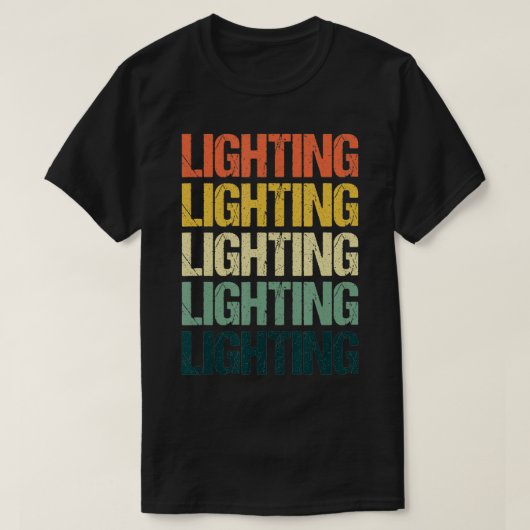 照明技術者電気灯人電気 Tシャツ (デザイン正面)