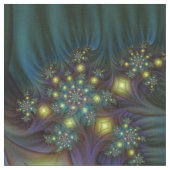 照明抽象芸術ブルーパープルフラクタルパターン ファブリック (クローズアップ)