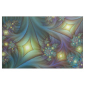 照明抽象芸術ブルーパープルフラクタルパターン ファブリック (ファットクウォーター)