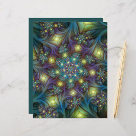 照明抽象芸術光沢のあるティール（緑がかった色）紫色のフラクタルアート