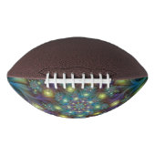 照明抽象芸術光沢のあるティール（緑がかった色）紫色のフラクタルアート アメリカンフットボール (正面)