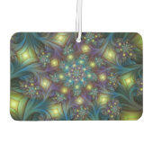 照明抽象芸術光沢のあるティール（緑がかった色）紫色のフラクタルアート カーエアーフレッシュナー (裏面)