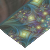 照明抽象芸術光沢のあるティール（緑がかった色）紫色のフラクタルアート テーブルクロス (アングル)