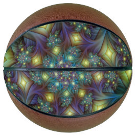 照明抽象芸術光沢のあるティール（緑がかった色）紫色のフラクタルアート バスケットボール