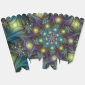 照明抽象芸術光沢のあるティール（緑がかった色）紫色のフラクタルアート フェイバーボックス (見開き)