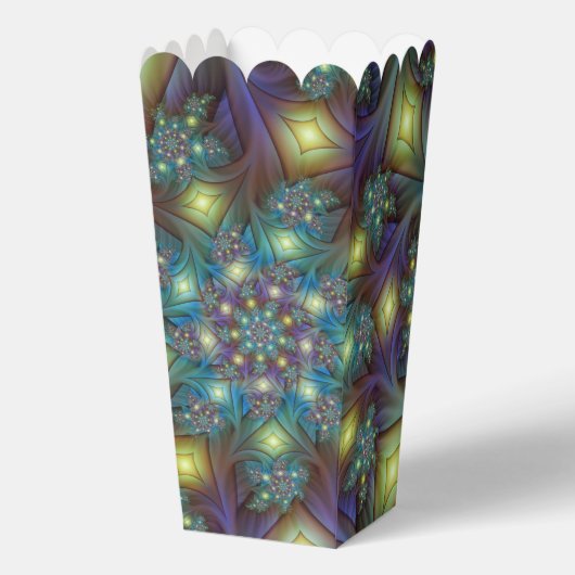 照明抽象芸術光沢のあるティール（緑がかった色）紫色のフラクタルアート フェイバーボックス (正面)