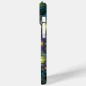 照明抽象芸術光沢のあるティール(緑がかった色)紫色のフラクタルアート Case-Mate iPhoneケース (裏面 / 左)