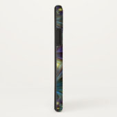 照明抽象芸術光沢のあるティール(緑がかった色)紫色のフラクタルアート Case-Mate iPhoneケース (裏面/右)