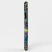 照明抽象芸術光沢のあるティール(緑がかった色)紫色のフラクタルアート Case-Mate iPhoneケース (裏面/右)