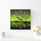 照明用オーロラ スクエア壁時計 (ホーム)