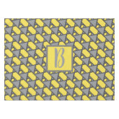 照明用黄色のグレーの幾何学的モノグラム テーブルクロス (正面(横))