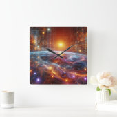 照明量子グリッド スクエア壁時計 (ホーム)