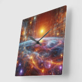 照明量子グリッド スクエア壁時計 (傾斜)