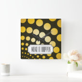 照明 スクエア壁時計 (ホーム)