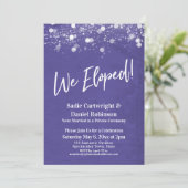 照明 テクスチャード 私たちは 秘密結婚 紫 披露宴のみ 招待状 (スタンド正面)