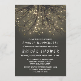 照素朴明された木のブライダルシャワー招待状 招待状
