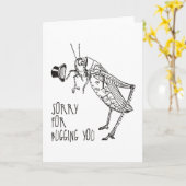 煩わせることのために残念: ヴィンテージのバッタ/コオロギ カード (黄色い花)