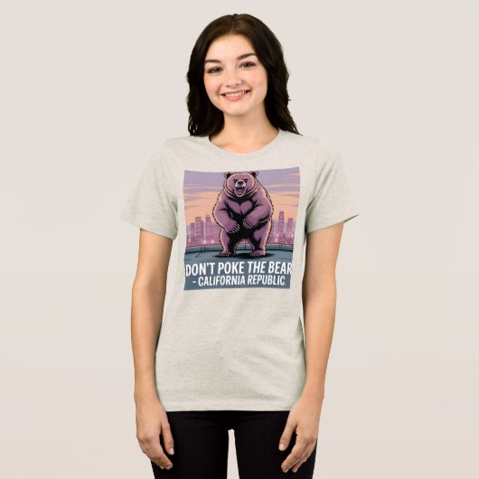熊おもしろいTシャツを突っ込むな – 女性版 トライブレンドTシャツ (正面全面)
