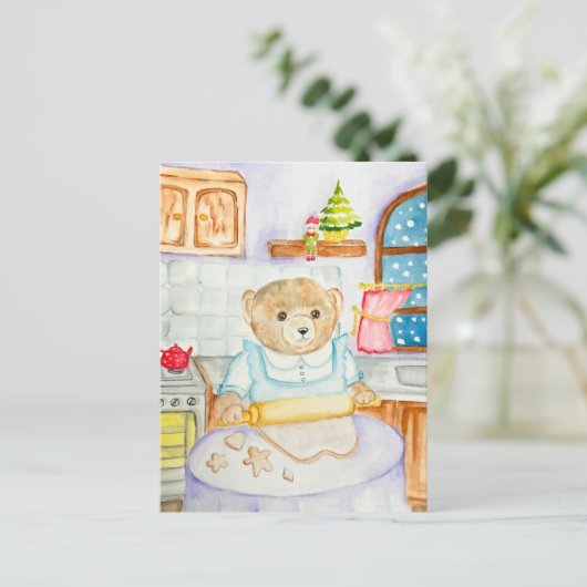 熊がジンジャーブレッドを焼く シーズンポストカード (スタンド正面)