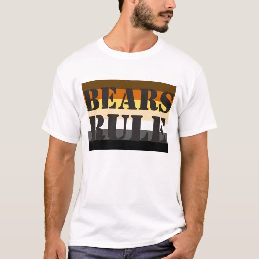 熊が支配する熊のプライドフラグ Tシャツ (正面)