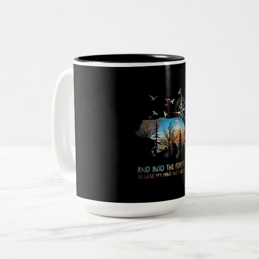 熊と森に私は気を失うために行く ツートーンマグカップ (正面左)