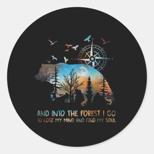 熊と森の中で私は気を失うために行き ラウンドシール (正面)