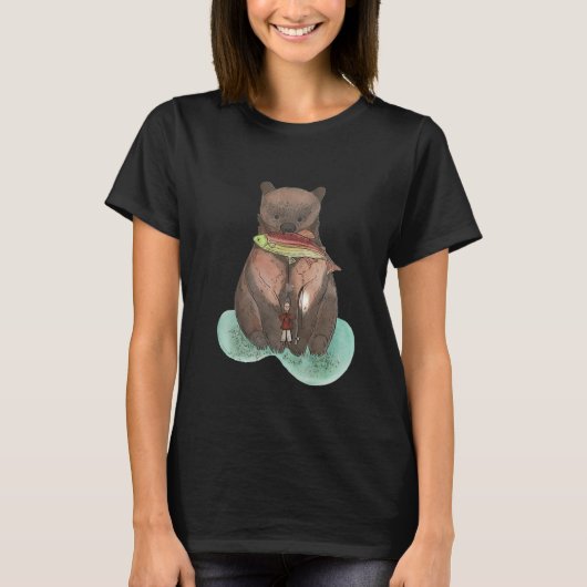 熊と漁師 Tシャツ (正面)