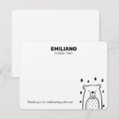 熊と蝶ネクタイ，ノーテカード ノートカード (正面/裏面)