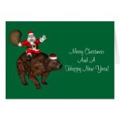 熊に乗るサンタクロース (正面横)