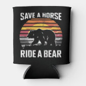 熊に乗る馬を救うゲイプライド・ベアー・コミュニティ 缶クーラー (正面)