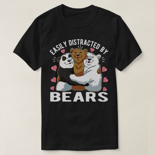 熊に容易に気を取られる175 Tシャツ (デザイン正面)