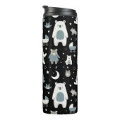 熊のお洒落家族のパターン タンブラー (回転右)