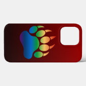 熊のプライドグラデーションカラーベアパウ ブラックケース Case-Mate iPhoneケース (裏面 (横))