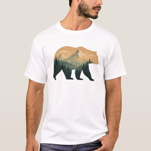 熊のメンズTシャツ Tシャツ (正面)