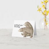 熊の与え抱きを待つ カード (黄色い花)