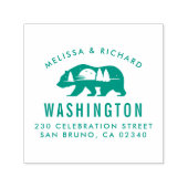 熊の山シルエット素朴名返却住所 セルフインキングスタンプ (デザイン)