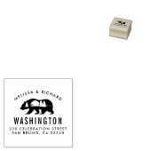 熊の山シルエット素朴名返却住所 ラバースタンプ (押印)