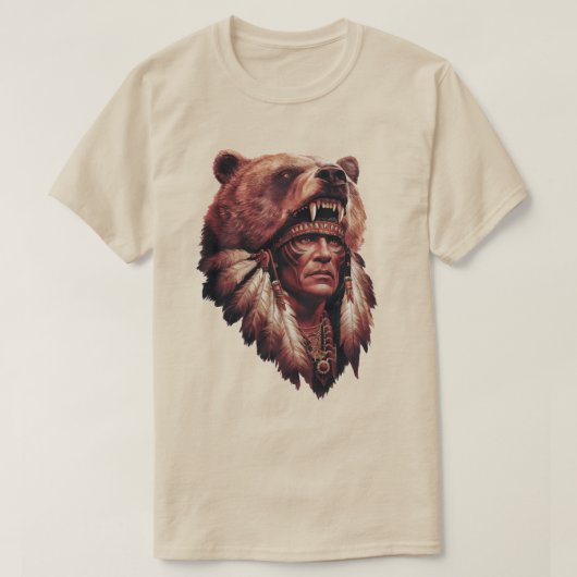 熊の毛皮の酋長 Tシャツ (デザイン正面)