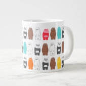 熊の熊のカラフル柄 ジャンボコーヒーマグカップ (正面右)