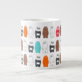 熊の熊のカラフル柄 ジャンボコーヒーマグカップ (正面)