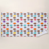 熊の熊のカラフル柄 ビーチタオル (正面)