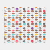 熊の熊のカラフル柄 フリースブランケット (正面(横))