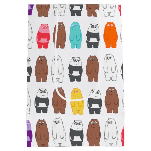 熊の熊のカラフル柄 ミディアムペーパーバッグ (裏面)